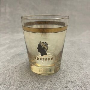 Vintage Caesars Palace Rocks Glasses Gold Rim Las Vegas